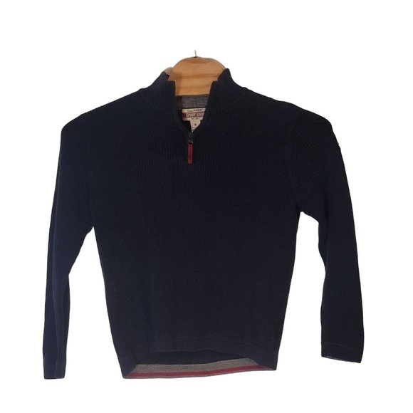 Vintage Eddie Bauer 1/4 Zip Sweater Men's Medium Blue High Neck‎ - Picture 2 of 6